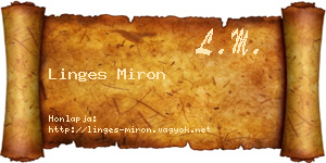 Linges Miron névjegykártya